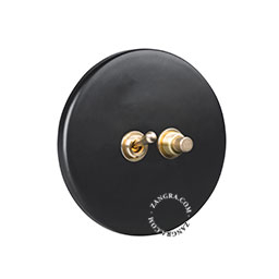matte black porcelain switch - two-way or simple brass toggle switch & pushbutton