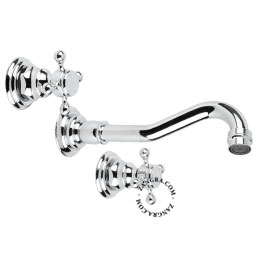 Concealed washbasin tap with two cross handles.