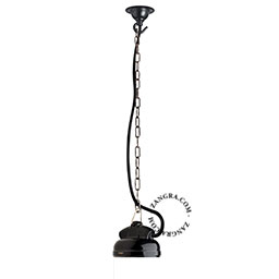 Black porcelain haning light.