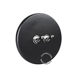 matte black porcelain switch - double two-way or simple nickel-plated toggle switch