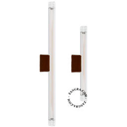 Lampe Linestra S14d en porcelaine marron.
