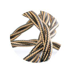 Black and gold fabric twisted cable.