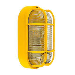 Gele buitenlamp.