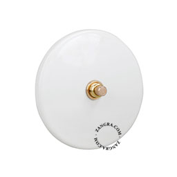 white porcelain switch - brass pushbutton