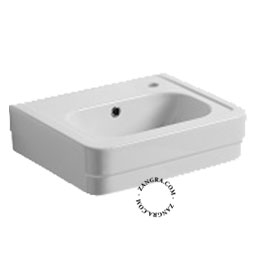 lavabo retro en ceramique blanche avec un mitigeur