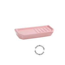 Pink porcelain soap dish.