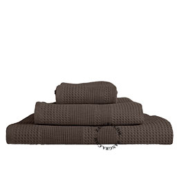 Våffelväv badhandduk – gråbrun.