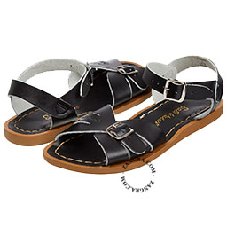 sandales d'eau en cuir noir de la marque Saltwater