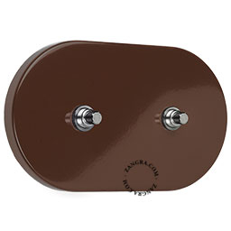 Brown double pushbutton switch.