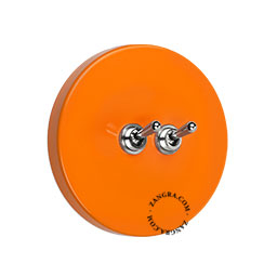 interrupteur orange avec 2 leviers en laiton nickele