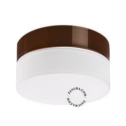 Bruine ronde  porseleinen lamp.