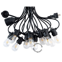 guirlande luminaise avec cordon noir et 10 ampoules