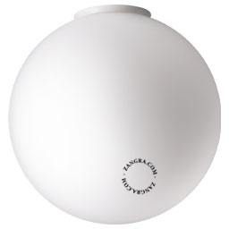 Lampe globe en verre Ø 40cm pour salle de bain ou extérieur.
