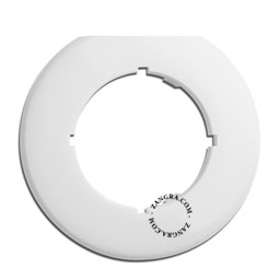 White bakelite outer faceplate cover for outlets and dimmers.