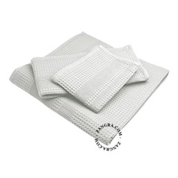 Serviette nid d'abeille gris clair