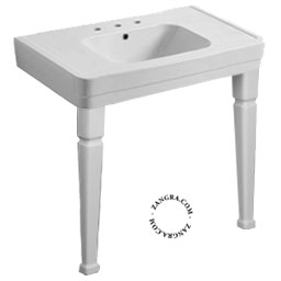 white ceramic console washbasin