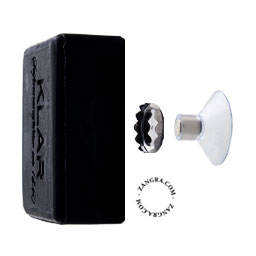 Magnetic soap holder with black soap
