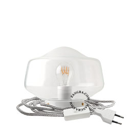 lampe de table en porcelaine blanche avec ampoule avec globe en verre