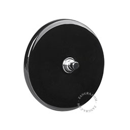 black porcelain switch - nickel-plated pushbutton