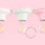 Pink porcelain light fixture.