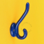 Blue porcelain double coat hook.