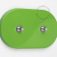 Oval green double pushbutton.