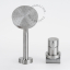 Shower mixer with head shower in stainless steel.