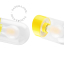 Yellow porcelain wall light with glass lampshade.