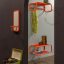 Retro mirror with three hooks.