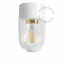 white ceiling light with glass shade