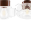 Lampe ronde en porcelaine marron.