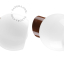 Brown porcelain wall light with glass lampshade.
