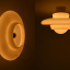 orange ceiling light with Art Deco lampshade Dores