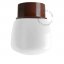 Brown retro ceiling light with glass shade.