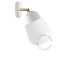 White porcelain adjustable wall light with glass shade.