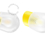 Yellow porcelain wall light with glass lampshade.