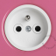 pink flush mount outlet & two-way or simple switch – raw brass toggle