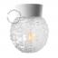 Lampe blanche avec globe en verre.