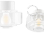 White porcelain lamp with glass lampshade.