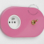 pink flush mount outlet & two-way or simple switch – raw brass toggle