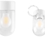 White porcelain lamp with glass lampshade.