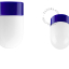 Blauwe, porseleinen lamp.