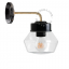 Retro black porcelain wall light with glass shade.
