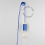 blue plug-in pendant light with switch and plug