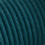 Electrical cable covered in turquoise cotton.