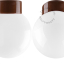 Lampe ronde en porcelaine marron.