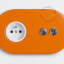 orange flush mount outlet & two-way or simple switch – nickel-plated toggle & pushbutton