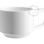Cup with handle in bone china.