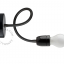 White or black porcelain wall light with flexible arm.