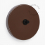 Round brown pushbutton switch.